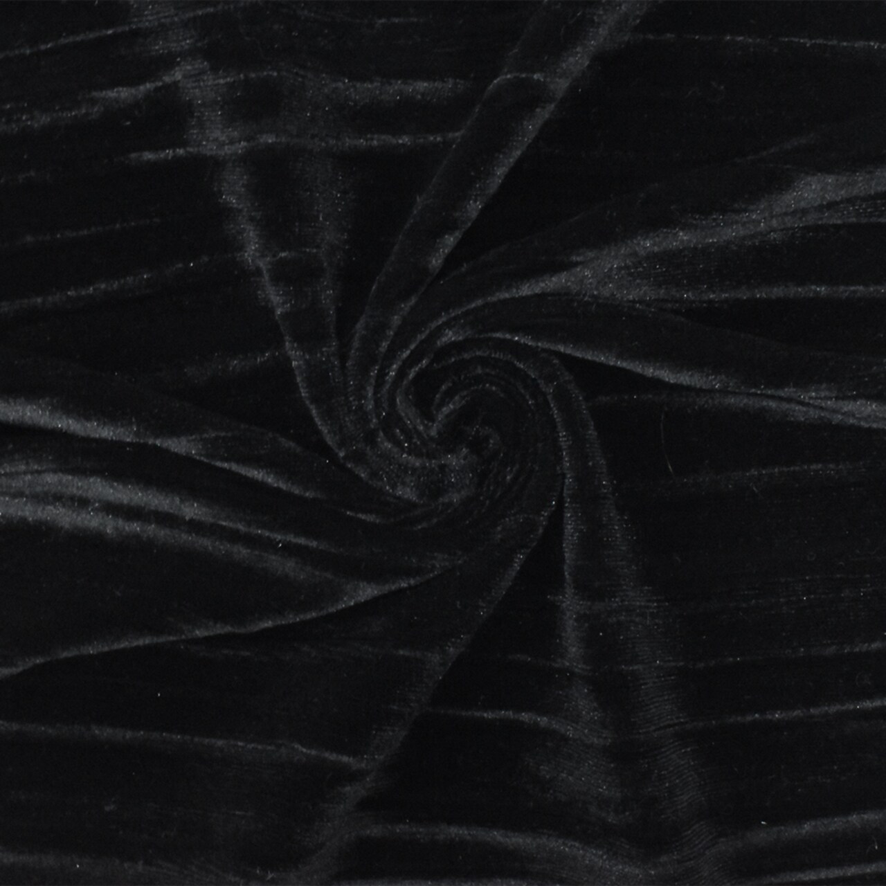 Black Pleated Stretch Poly Spandex Velvet Knit Fabric By the Yard